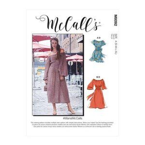 McCalls Pattern M8092 Womens Off-Shoulder Maxi & Mini Dresses S-XL